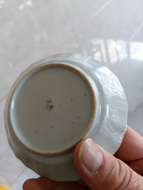 古玩陶瓷康熙青花山水人物紋花口小賞盤拍賣，當前價格280元