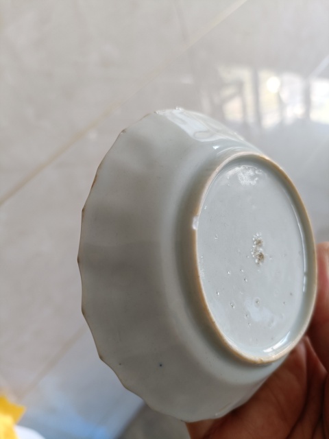 古玩陶瓷康熙青花山水人物紋花口小賞盤拍賣，當前價格280元