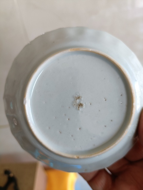 古玩陶瓷康熙青花山水人物紋花口小賞盤拍賣，當前價格280元