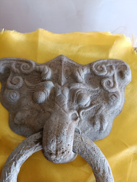 古玩陶瓷館藏級珍品漢代灰陶鋪首銜環拍賣，當前價格1880元