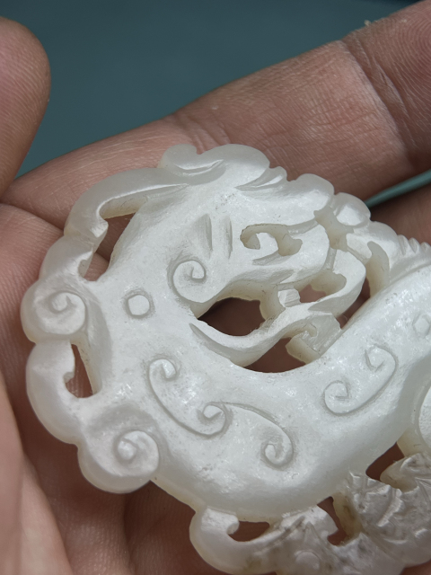 古玩玉器清代白玉龍佩拍賣，當前價格15600元