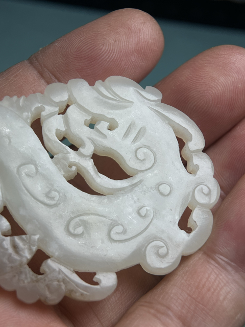 古玩玉器清代白玉龍佩拍賣，當前價格15600元