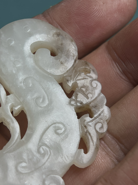 古玩玉器清代白玉龍佩拍賣，當前價格15600元