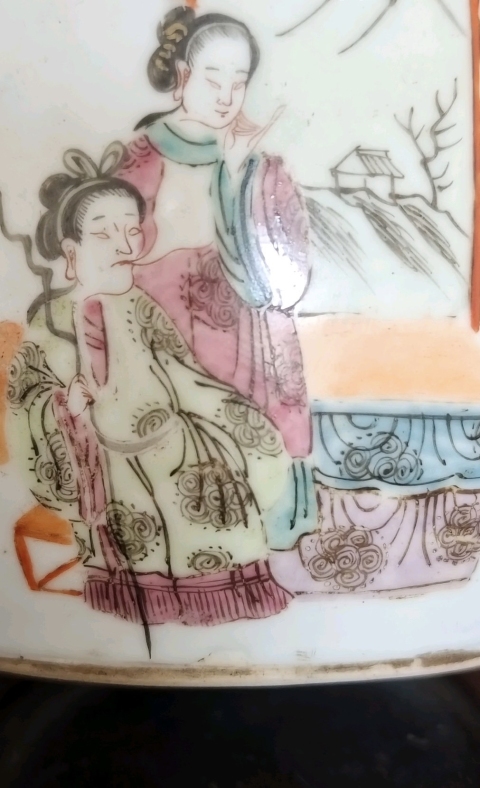 古玩陶瓷粉彩人物紋壺拍賣,當前價格1800元