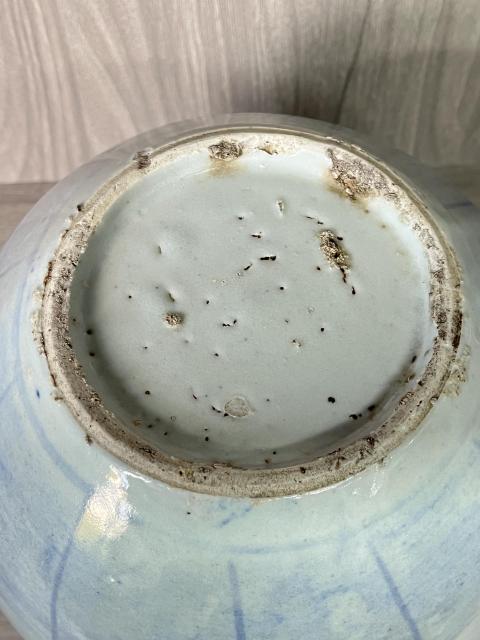 古玩陶瓷清晚期 青花花卉紋西瓜罐拍賣，當前價格360元