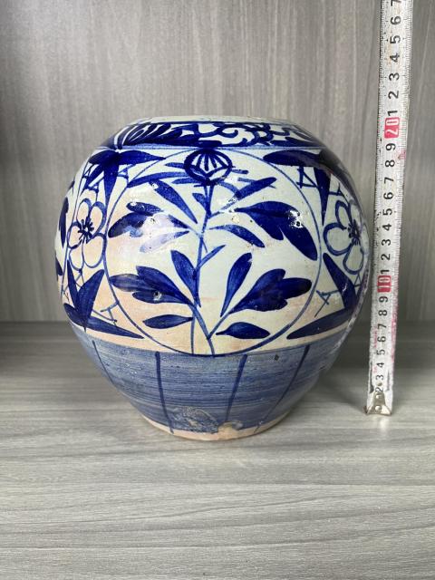 古玩陶瓷清道光 青花花卉紋西瓜罐拍賣,當(dāng)前價(jià)格360元