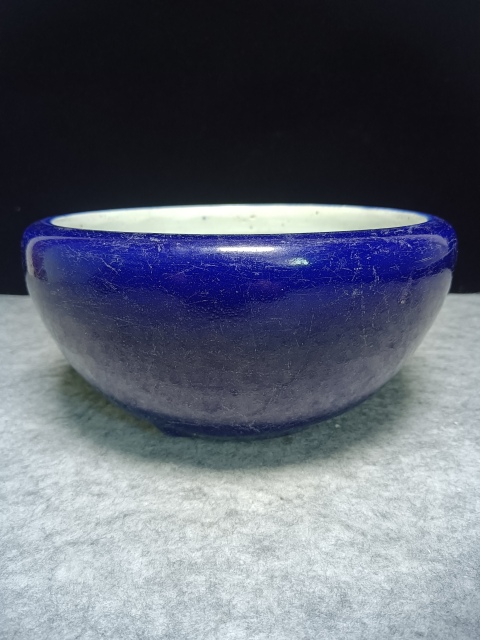 古玩陶瓷(全品)清中期道光霽藍釉香爐拍賣,當前價格2800元