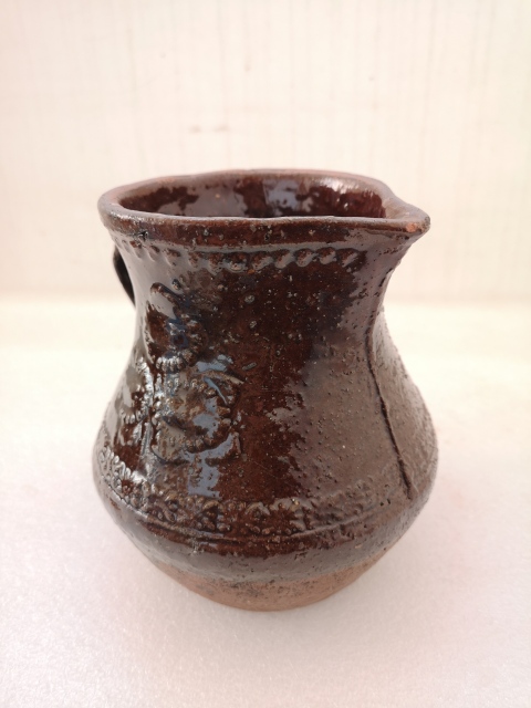 古玩陶瓷褐釉印花公道杯拍賣,當前價格780元