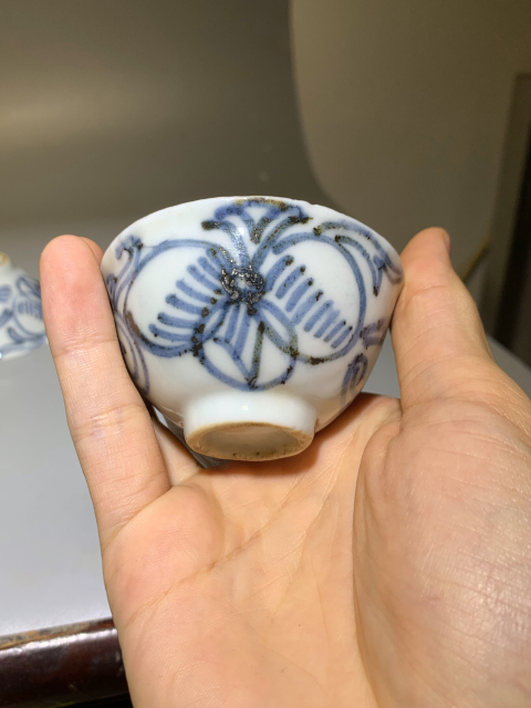 古玩陶瓷青花纏枝花卉紋杯一組拍賣,當前價格888元