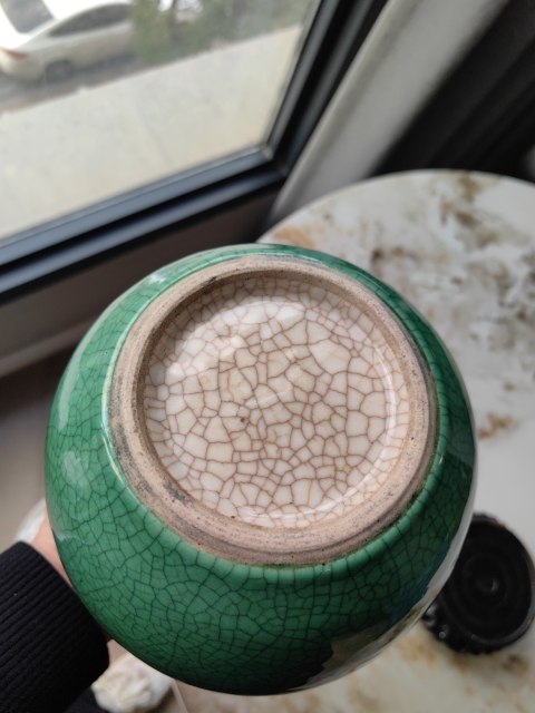 古玩陶瓷晚清綠哥釉茶葉罐拍賣，當前價格9999元