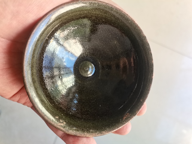 古玩陶瓷南宋青綠釉束口盞拍賣，當(dāng)前價(jià)格20000元