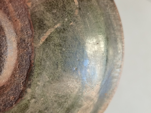 古玩陶瓷南宋青綠釉束口盞拍賣，當(dāng)前價(jià)格20000元