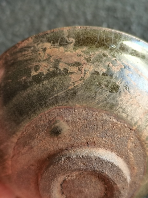 古玩陶瓷南宋青綠釉束口盞拍賣，當(dāng)前價(jià)格20000元