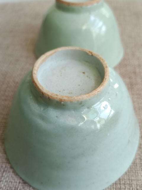 古玩陶瓷豆青釉杯拍賣，當前價格268元
