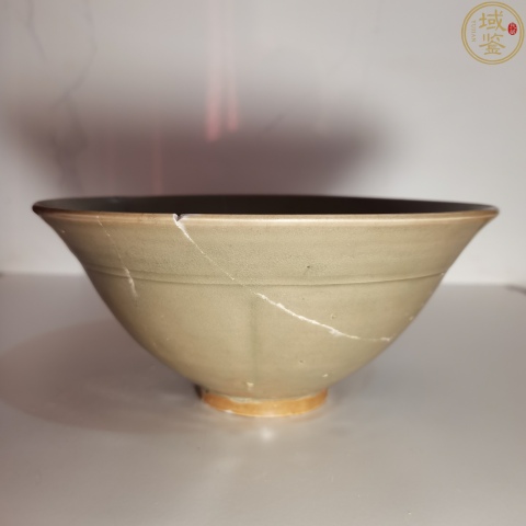 古玩陶瓷耀州窯青釉出筋折腰碗拍賣，當前價格3000元