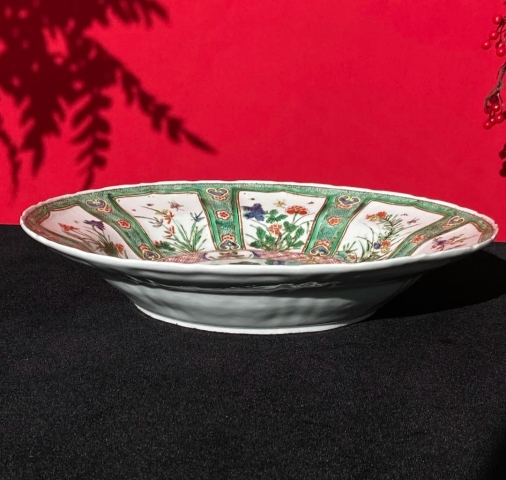 古玩陶瓷康熙五彩鶴鹿同春大盤拍賣，當(dāng)前價格13000元