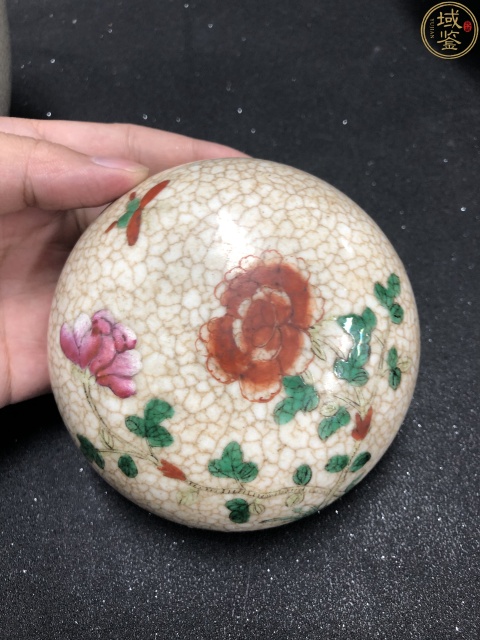 古玩陶瓷精品粉彩牡丹錦雞蓋罐拍賣，當前價格5800元