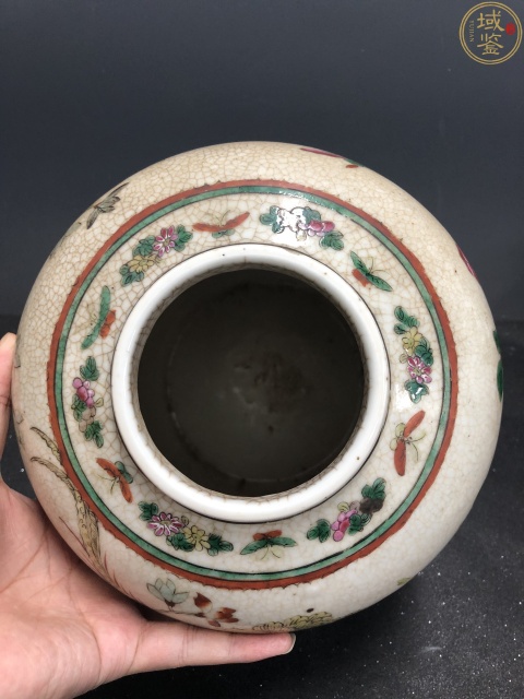古玩陶瓷精品粉彩牡丹錦雞蓋罐拍賣，當前價格5800元