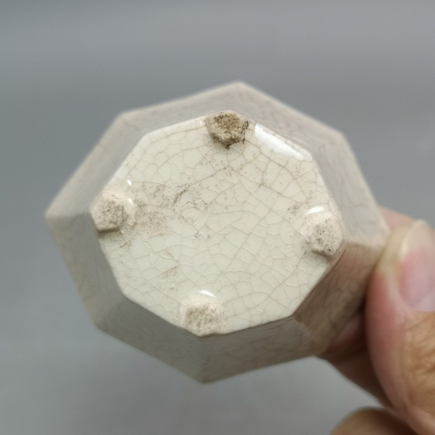 哥窯 八角盌 中国古玩 中国美術 唐物 擺件 鈞窯天藍釉紫斑水洗 唐物 中国古玩 中国美術 A922