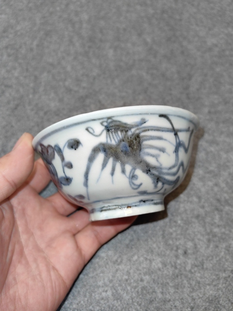 古玩陶瓷明晚期-鳳凰牡丹紋青花小碗拍賣,當(dāng)前價格2200元