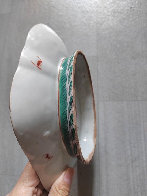 古玩陶瓷粉彩仕女花卉紋貢盤拍賣，當前價格800元