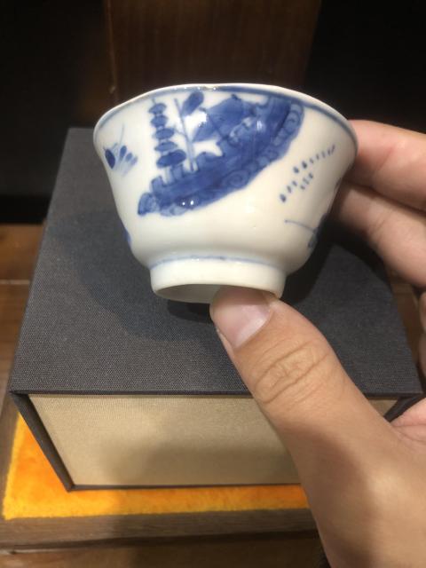 古玩陶瓷清-康熙-山水風景-高士圖-青花品茗杯拍賣,當前價格850元