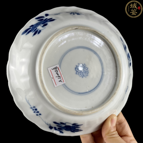 古玩陶瓷清晚·青花花鳥紋花口盤真品鑒賞圖
