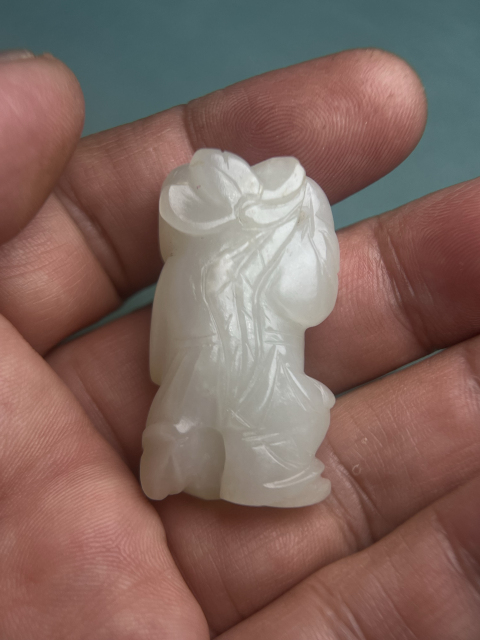 古玩玉器清中期白玉童子拍賣，當前價格15600元
