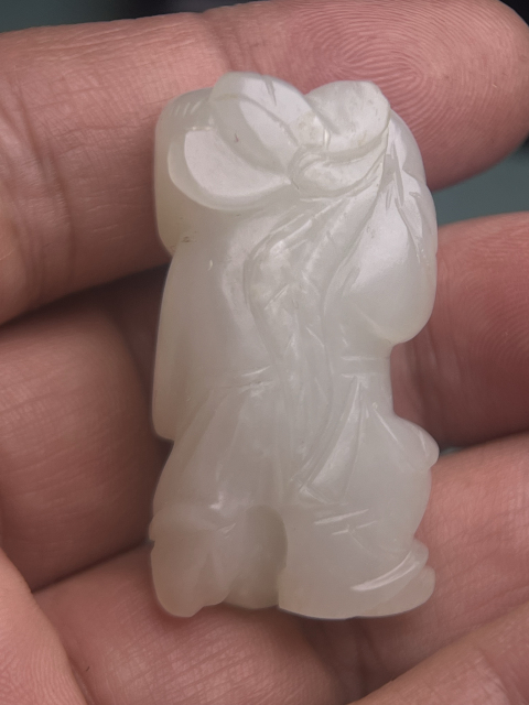 古玩玉器清中期白玉童子拍賣，當前價格15600元