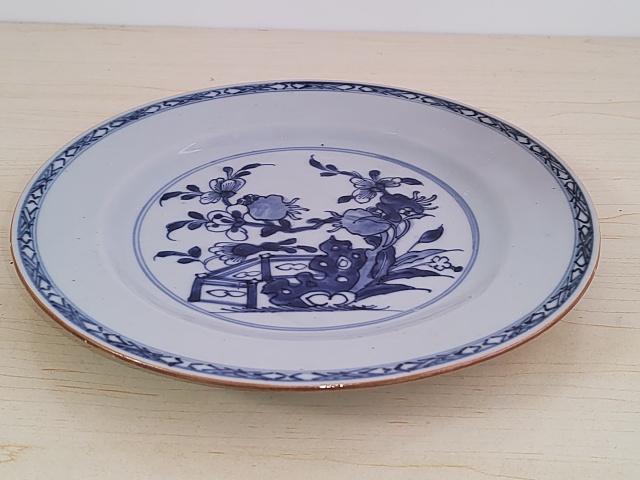 古玩陶瓷花卉紋青花盤拍賣，當前價格268元