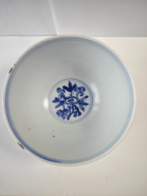 古玩陶瓷明嘉靖青花歲寒三友圖蓮子碗拍賣,當前價格4321元