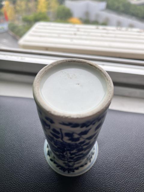 古玩陶瓷【精品】晚清青花雙龍穿花紋花觚拍賣，當前價格2500元