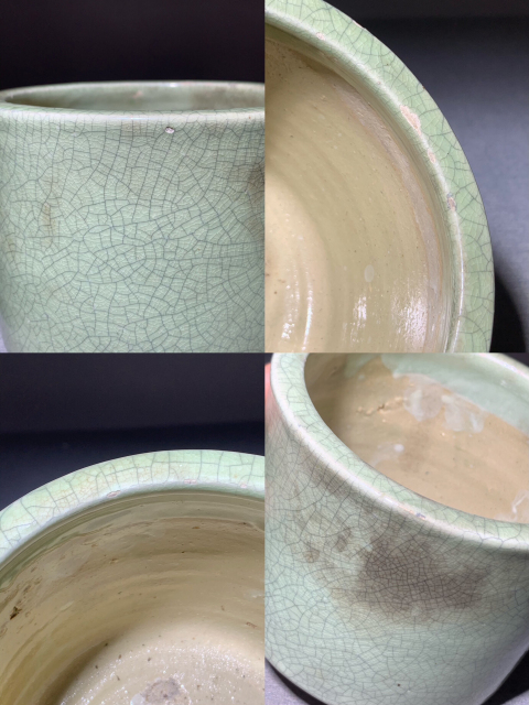 古玩陶瓷(收藏級)綠哥釉三足筒式大香爐拍賣,當前價格8888元