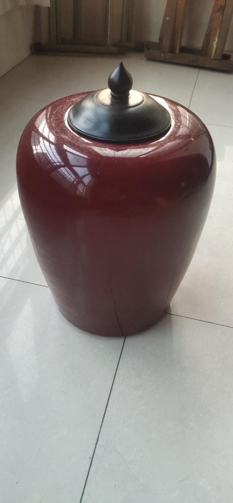古玩陶瓷鈞紅窯變釉冬瓜罐拍賣,當前價格4500元