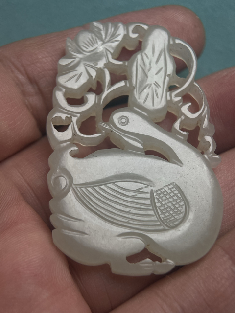 古玩玉器清中期天鵝佩拍賣，當前價格15800元