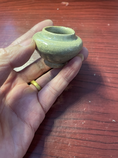 古玩陶瓷龍泉青瓷文房小水盂拍賣,當前價格399元
