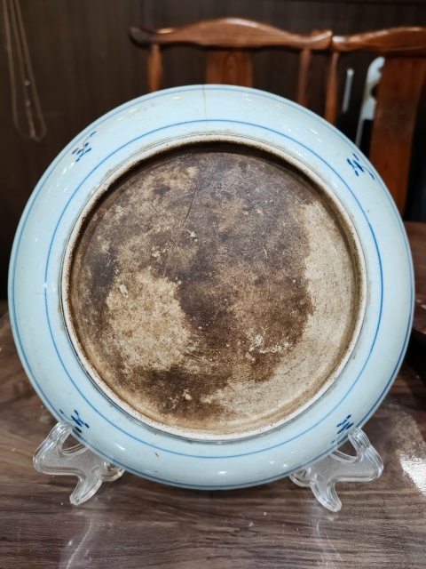 古玩陶瓷清雍正青花草龍紋盤拍賣,當前價格1800元