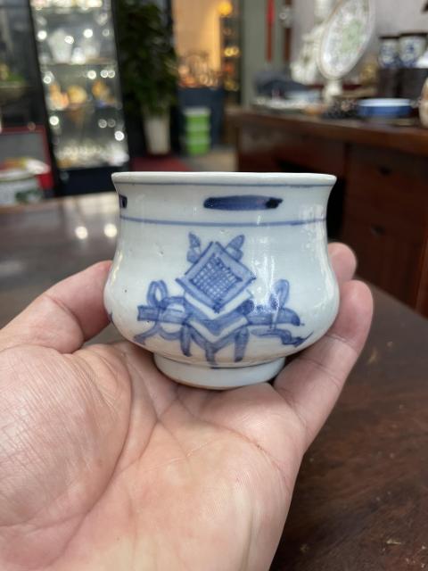 古玩陶瓷博古圖青花圈足缽式香爐拍賣,當前價格2888元