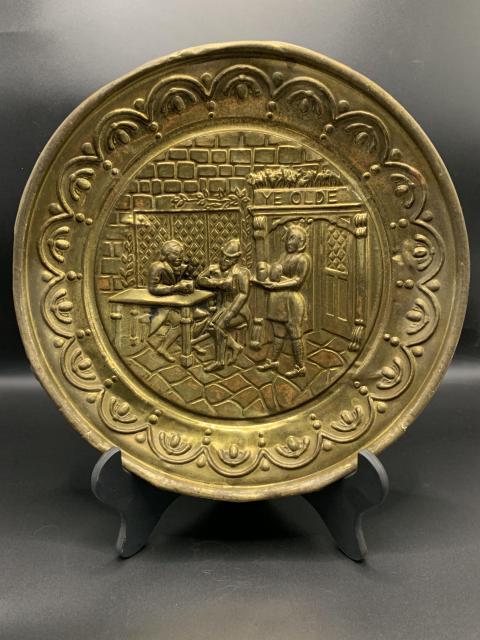 古玩雜項錘揲工藝銅賞盤拍賣，當前價格299元