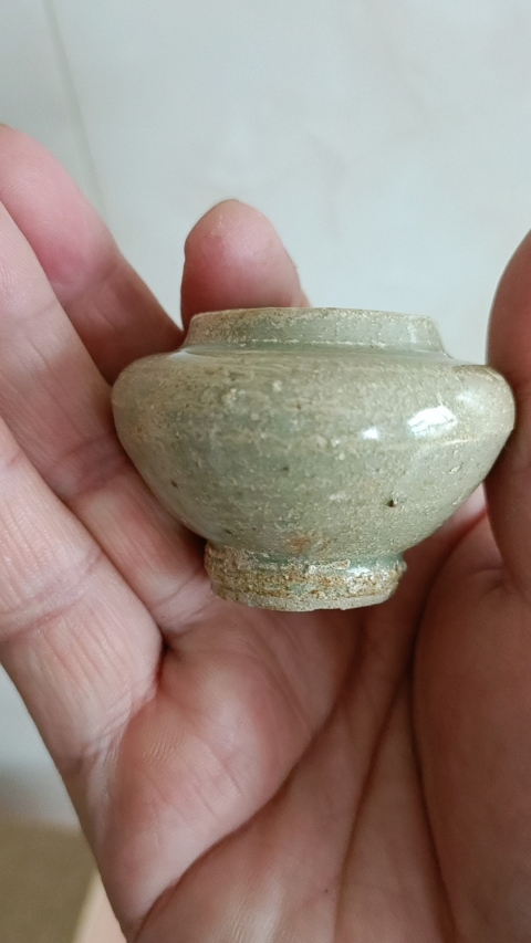 古玩陶瓷龍泉青瓷文房小水盂拍賣,當前價格399元