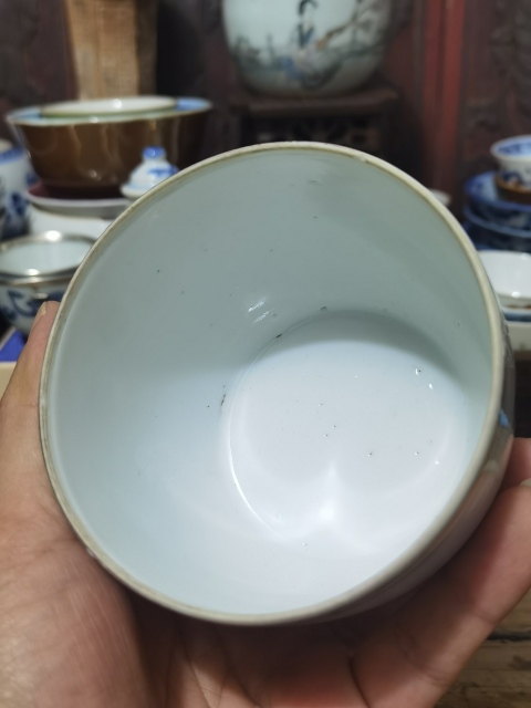 古玩陶瓷民國粉彩羲之愛鵝紋蓋缸拍賣，當前價格680元