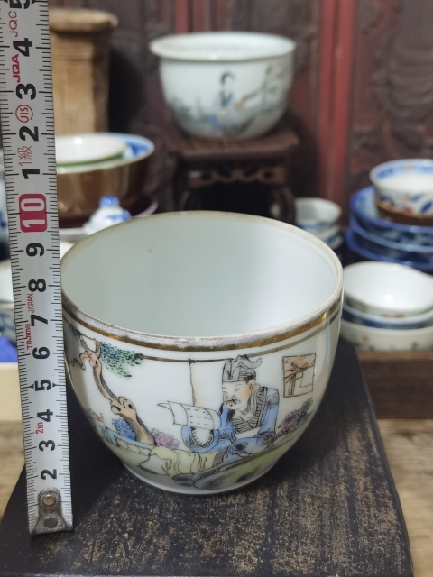 古玩陶瓷民國粉彩羲之愛鵝紋蓋缸拍賣，當前價格680元