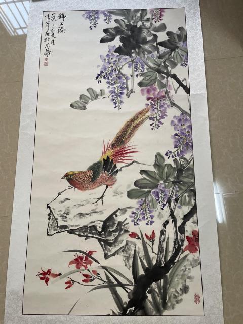 古玩字畫書軍款寫意花鳥拍賣，當前價格800元