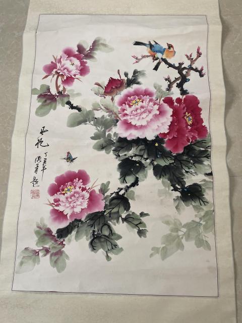 古玩字畫漢青款寫意牡丹拍賣,當前價格2000元