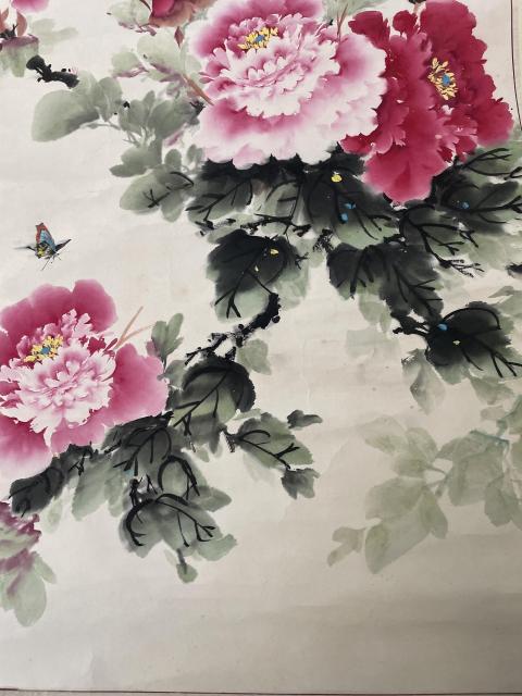古玩字畫漢青款寫意牡丹拍賣,當前價格2000元