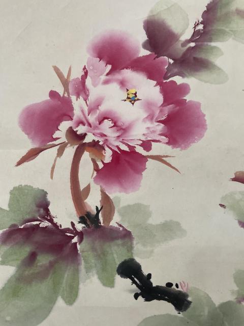 古玩字畫漢青款寫意牡丹拍賣,當前價格2000元