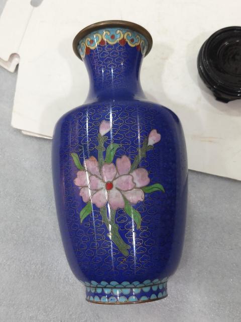 古玩雜項景泰藍銅瓶拍賣,當前價格688元