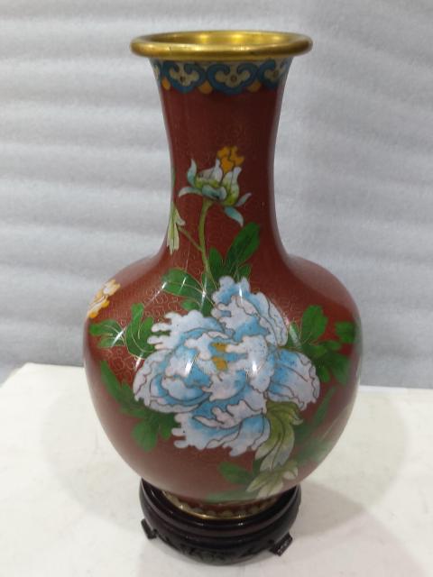 古玩雜項景泰藍銅瓶拍賣,當前價格780元