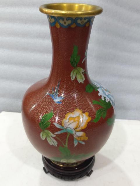 古玩雜項景泰藍銅瓶拍賣,當前價格780元