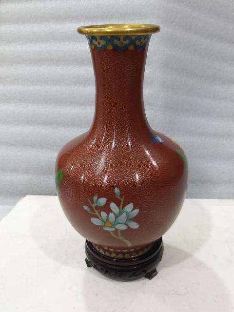 古玩雜項景泰藍銅瓶拍賣,當前價格780元